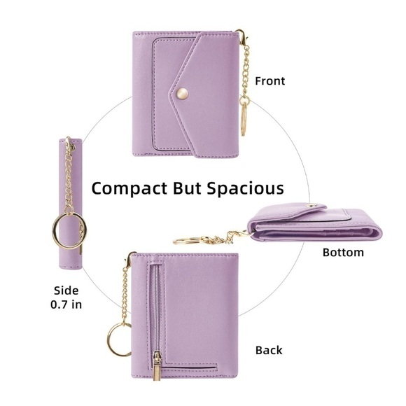 Women’s RFID Blocking Trifold Small Wallet in Purple - NWT - Picture 3 of 5